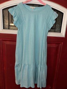 Hayden Girls Light Blue Flutter Sleeve Knit Dress